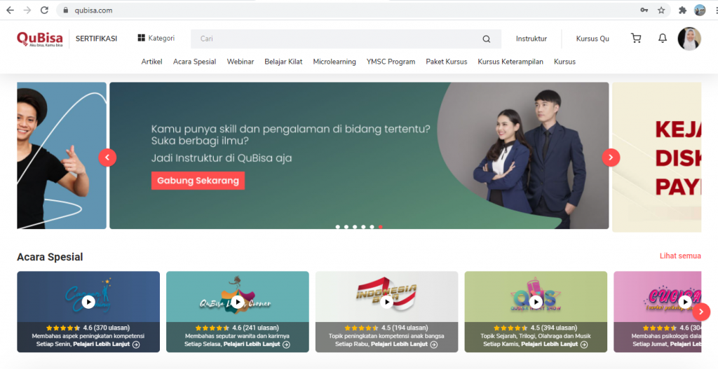 qubisa platform belajar online Indonesia yang lengkap